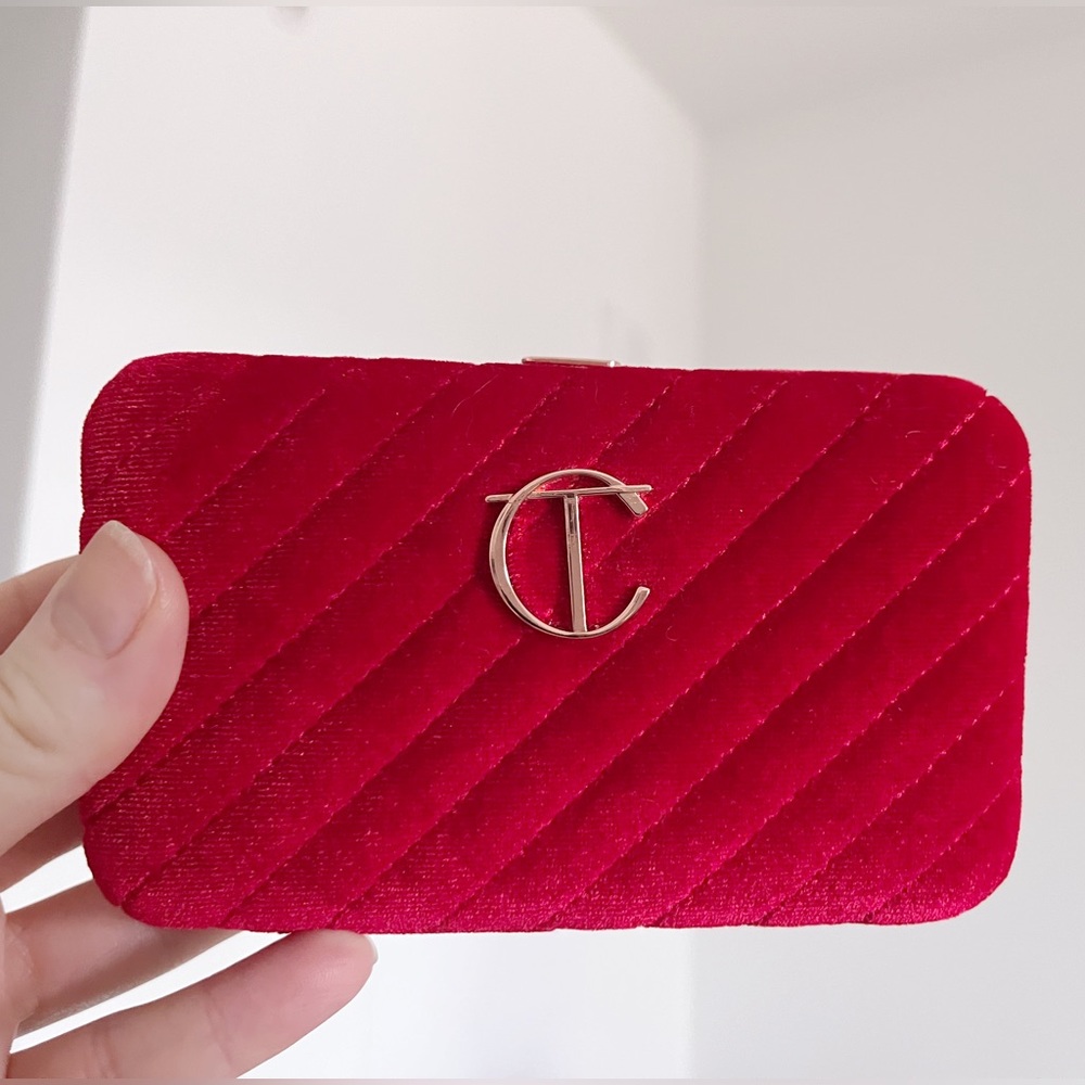 SOLD - Charlotte Tilbury Red Velvet Clutch Travel Case